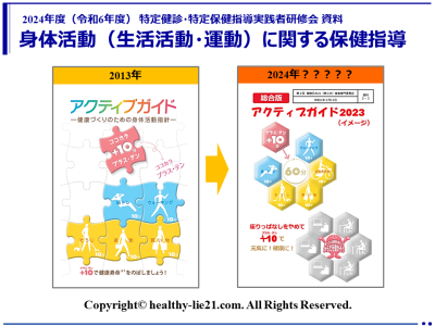 （更新）2024年度対応「特定保健指導身体活動指導者向け研修資料（例）」を公開（healthy-life21.com）