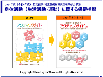 （更新）2024年度対応「特定保健指導身体活動指導者向け研修資料（例）」を公開（healthy-life21.com）